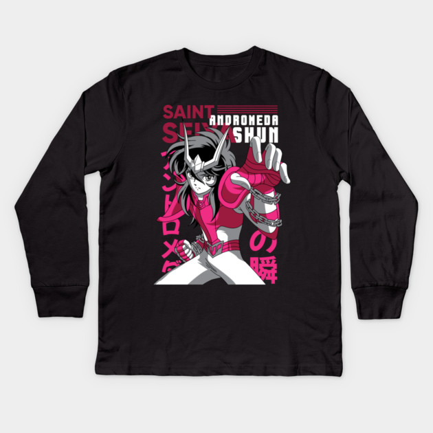 Andromeda Shun Saint Seiya Chain Power Kids Long Sleeve T-Shirt by Otaku Vibes