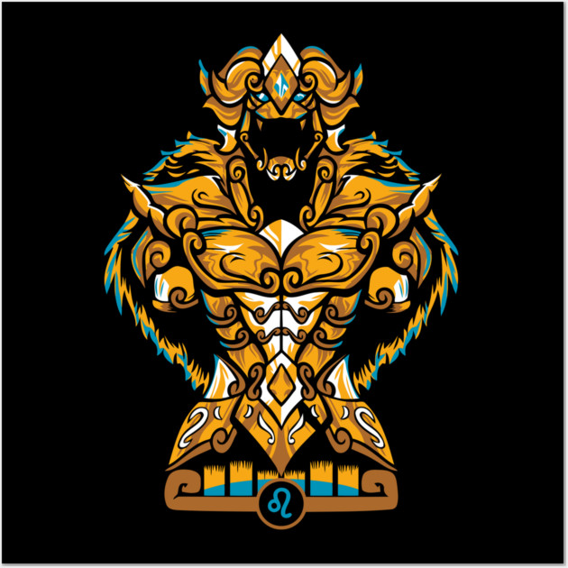 Leo Gold Cloth Saint Seiya Armor Art Wall Art by Otaku Vibes