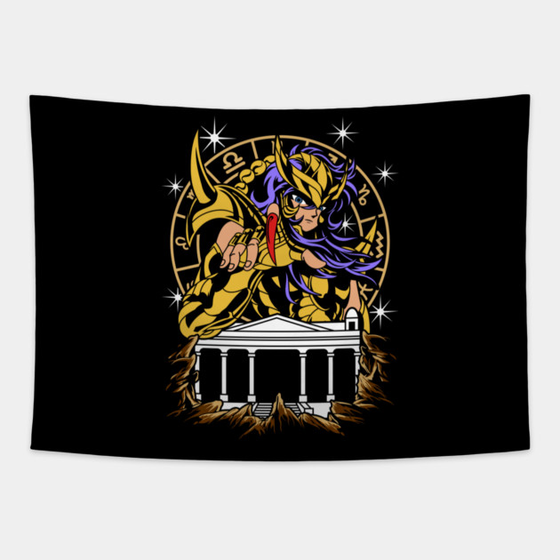 Scorpio Milo Saint Seiya Zodiac Strike Tapestry by Otaku Vibes