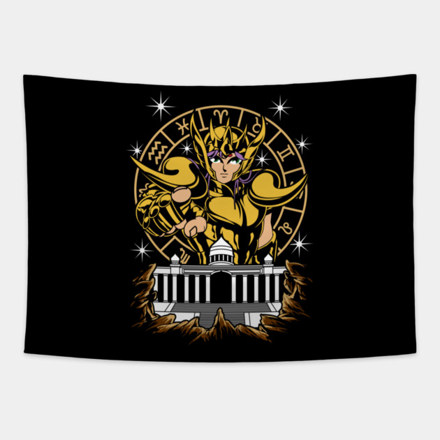 Aries Mu Saint Seiya Zodiac Guard Tapestry by Otaku Vibes