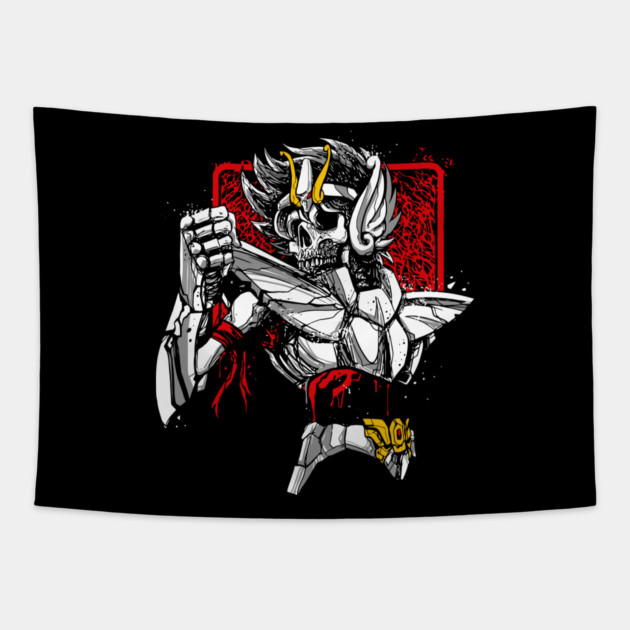 Pegasus Seiya Skeleton Saint Seiya Dark Art Tapestry by Otaku Vibes