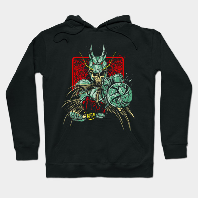 Dragon Shiryu Skeleton Saint Seiya Dark Art Hoodie by Otaku Vibes