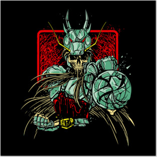Dragon Shiryu Skeleton Saint Seiya Dark Art Posters and Art