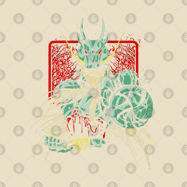 Dragon Shiryu Skeleton Saint Seiya Dark Art by Otaku Vibes