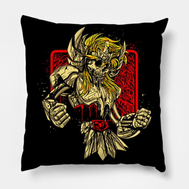 Cygnus Hyoga Skeleton Saint Seiya Dark Art Pillow by Otaku Vibes