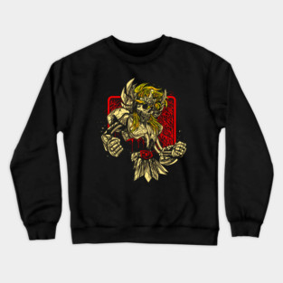 Cygnus Hyoga Skeleton Saint Seiya Dark Art Crewneck Sweatshirt