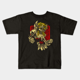 Cygnus Hyoga Skeleton Saint Seiya Dark Art Kids T-Shirt