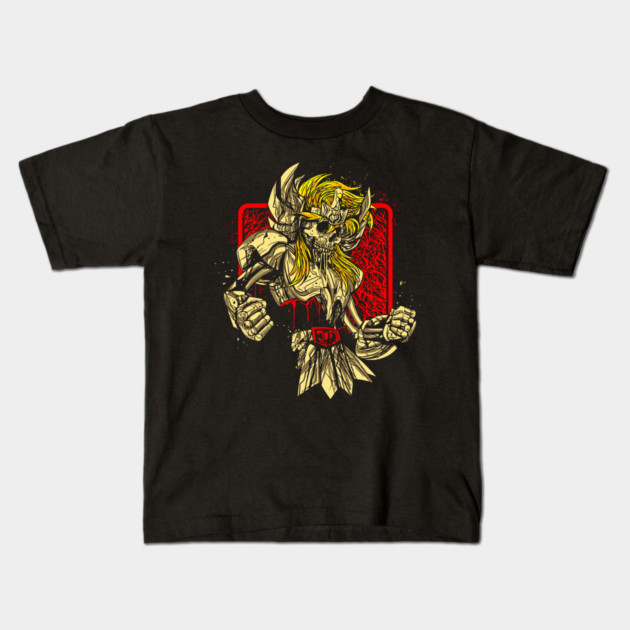 Cygnus Hyoga Skeleton Saint Seiya Dark Art Kids T-Shirt by Otaku Vibes