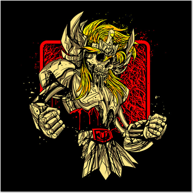 Cygnus Hyoga Skeleton Saint Seiya Dark Art Wall Art by Otaku Vibes