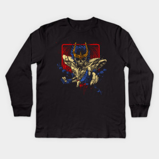Phoenix Ikki Skeleton Saint Seiya Dark Art Kids Long Sleeve T-Shirt