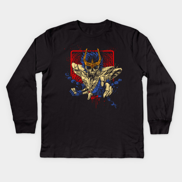 Phoenix Ikki Skeleton Saint Seiya Dark Art Kids Long Sleeve T-Shirt by Otaku Vibes