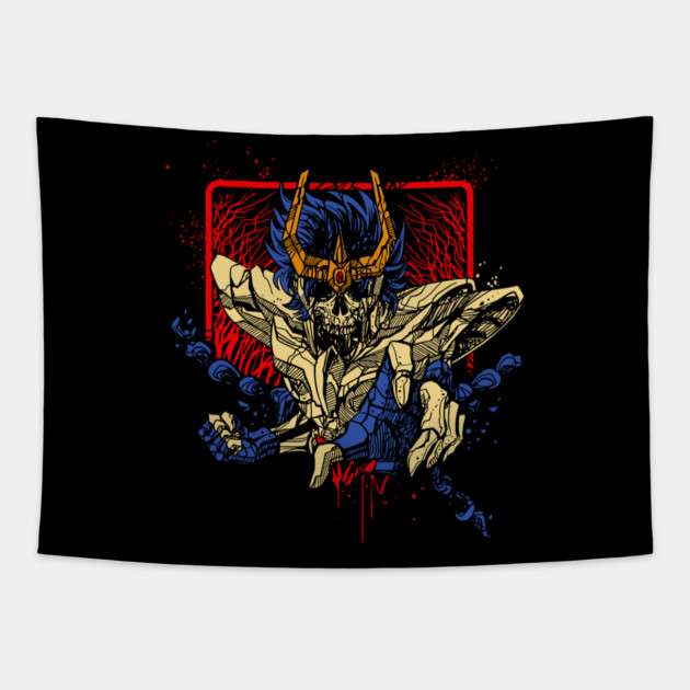 Phoenix Ikki Skeleton Saint Seiya Dark Art Tapestry by Otaku Vibes