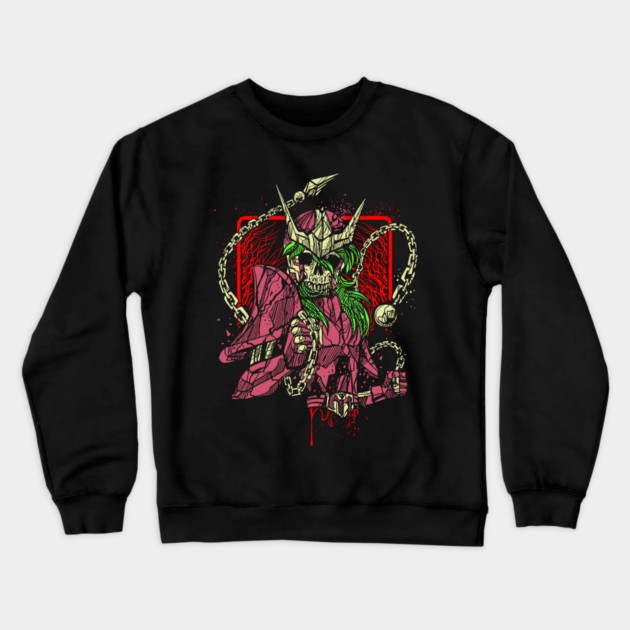 Andromeda Shun Skeleton Saint Seiya Dark Art Crewneck Sweatshirt by Otaku Vibes