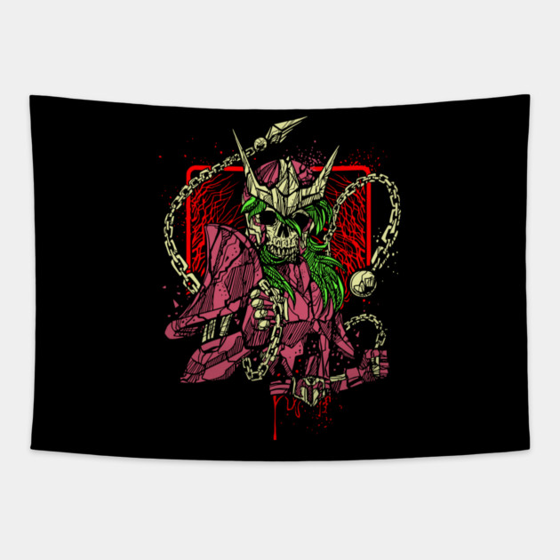 Andromeda Shun Skeleton Saint Seiya Dark Art Tapestry by Otaku Vibes