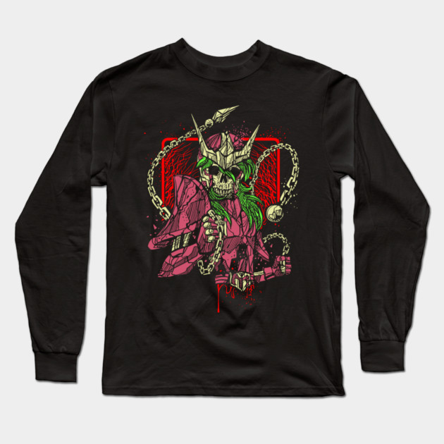 Andromeda Shun Skeleton Saint Seiya Dark Art Long Sleeve T-Shirt by Otaku Vibes