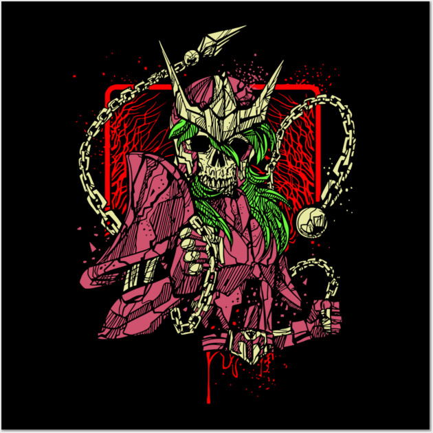 Andromeda Shun Skeleton Saint Seiya Dark Art Wall Art by Otaku Vibes