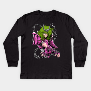 Andromeda Shun Saint Seiya Battle Chains Kids Long Sleeve T-Shirt