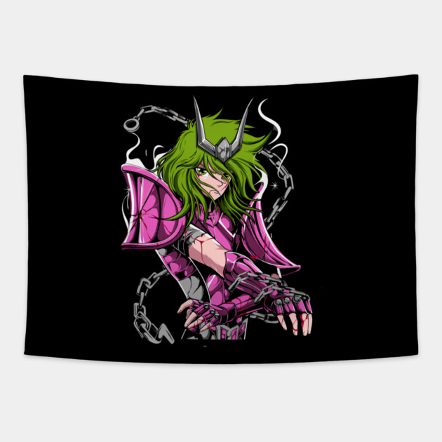 Andromeda Shun Saint Seiya Battle Chains Tapestry by Otaku Vibes