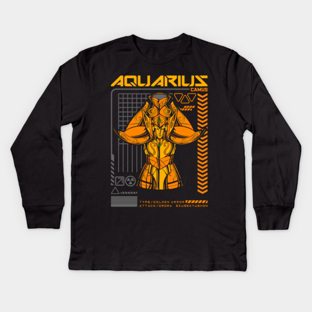 Aquarius Camus Saint Seiya Sci Fi Style Kids Long Sleeve T-Shirt by Otaku Vibes