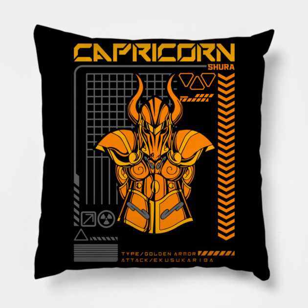 Capricorn Shura Saint Seiya Futuristic Armor Pillow by Otaku Vibes