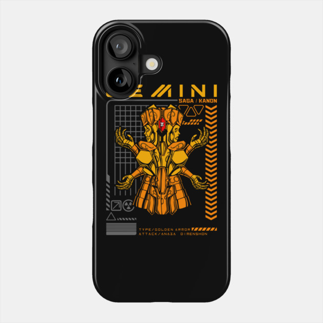 Gemini Saga Kanon Saint Seiya Futuristic Armor Phone Case by Otaku Vibes
