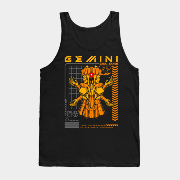 Gemini Saga Kanon Saint Seiya Futuristic Armor Tank Top by Otaku Vibes
