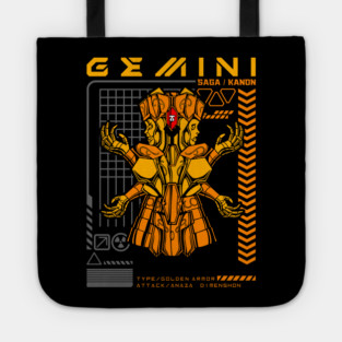 Gemini Saga Kanon Saint Seiya Futuristic Armor Tote