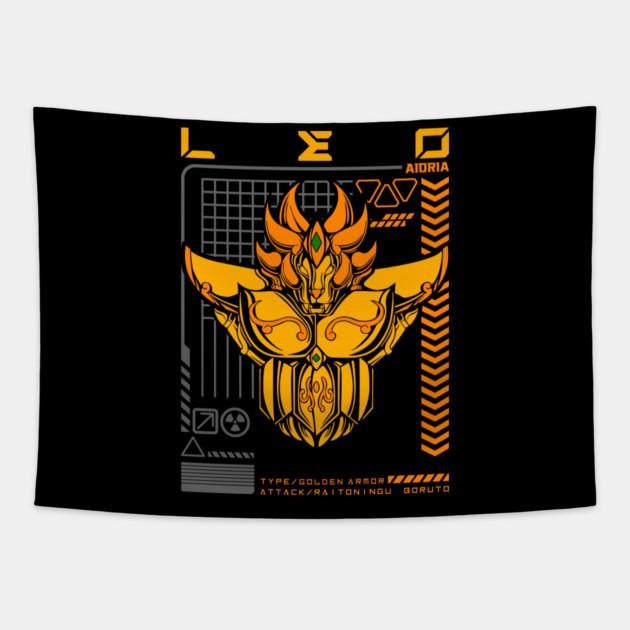 Leo Aiolia Saint Seiya Futuristic Armor Tapestry by Otaku Vibes
