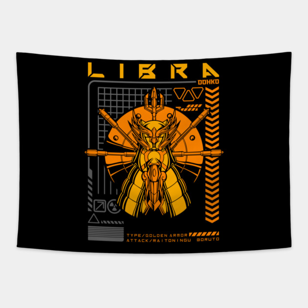 Libra Dohko Saint Seiya Futuristic Armor Tapestry by Otaku Vibes