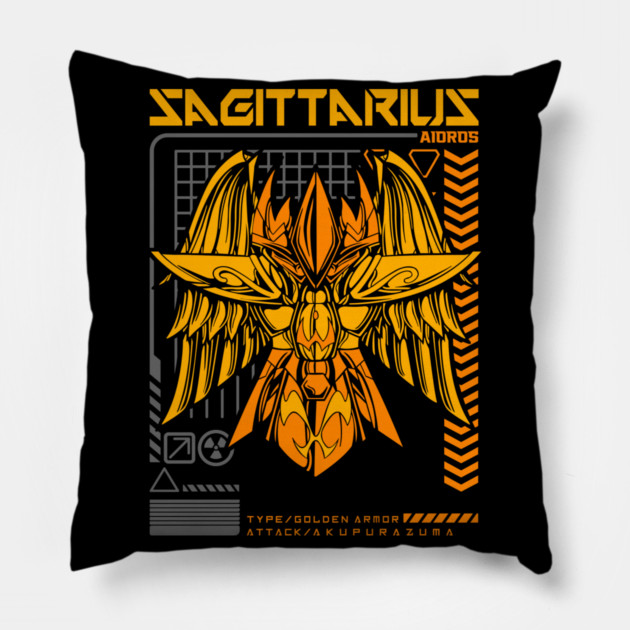 Sagittarius Aiolos Saint Seiya Futuristic Armor Pillow by Otaku Vibes