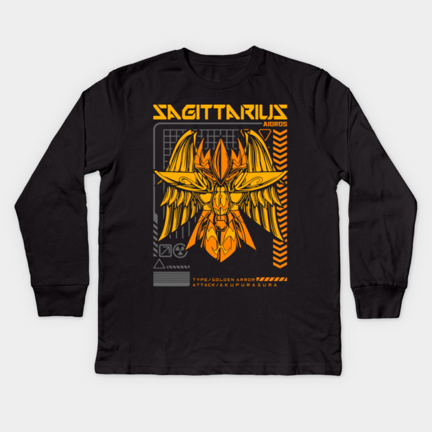 Sagittarius Aiolos Saint Seiya Futuristic Armor Kids Long Sleeve T-Shirt by Otaku Vibes