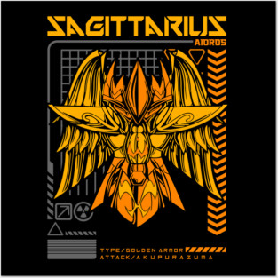 Sagittarius Aiolos Saint Seiya Futuristic Armor Posters and Art