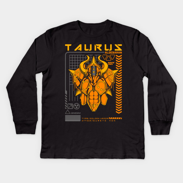 Taurus Aldebaran Saint Seiya Futuristic Armor Kids Long Sleeve T-Shirt by Otaku Vibes
