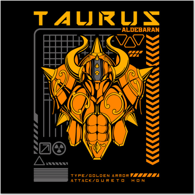 Taurus Aldebaran Saint Seiya Futuristic Armor Wall Art by Otaku Vibes
