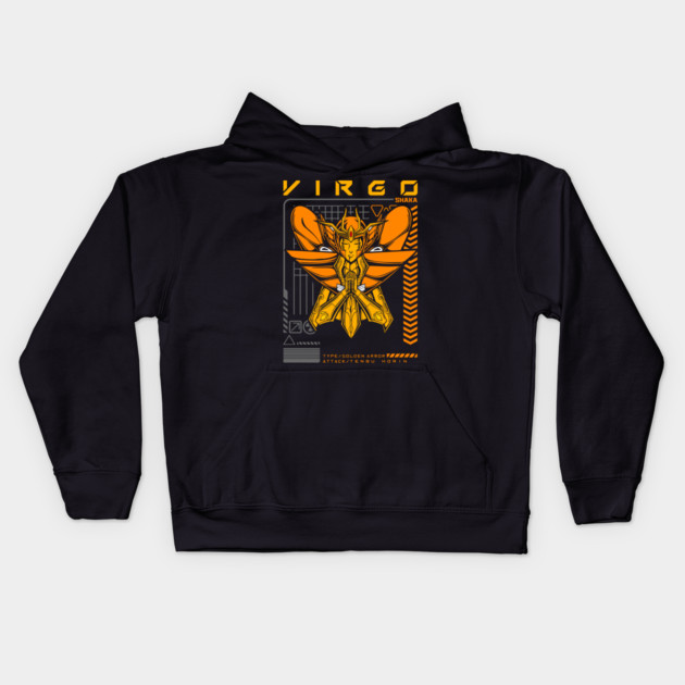 Virgo Shaka Saint Seiya Futuristic Armor Kids Hoodie by Otaku Vibes