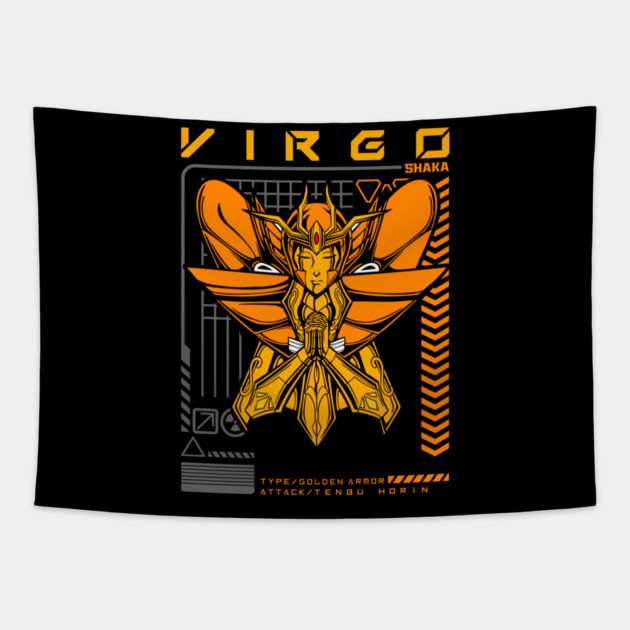 Virgo Shaka Saint Seiya Futuristic Armor Tapestry by Otaku Vibes