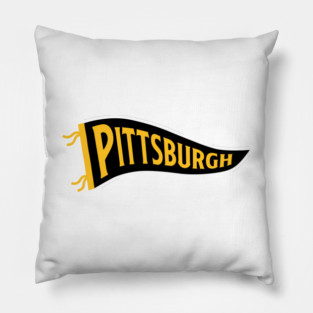 Pittsburgh Pennant - White Pillow
