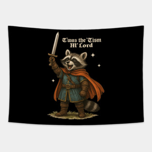 TWAS The Tism M Lord Funny Vintage Raccoon Graphic Autism Tapestry