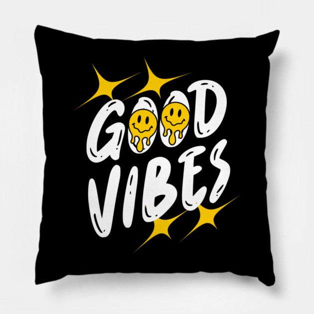 Good Vibes Pillow by Graphic tees