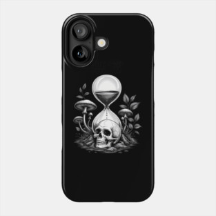 Japanese Gothic Cracked Hourglass Skull mushroom Kanji Phone Case
