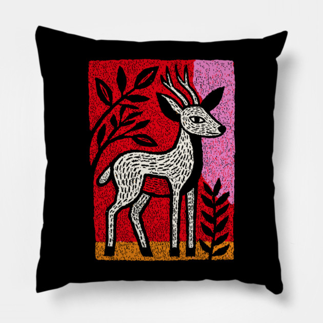 Gentle Fawn | The Forest Spirit Cernunnos Pillow by TuncGK