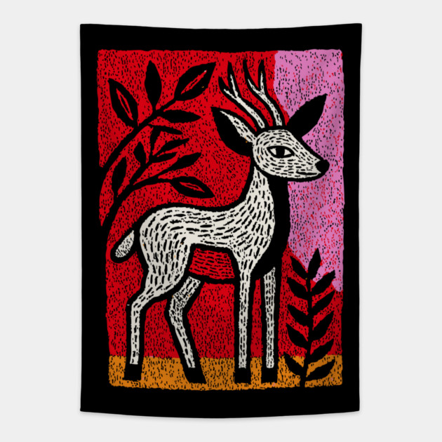 Gentle Fawn | The Forest Spirit Cernunnos Tapestry by TuncGK