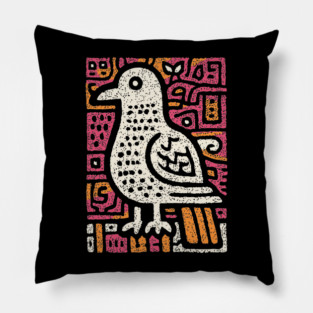 Peace Dove | Abstract Folk Art Bird Pillow