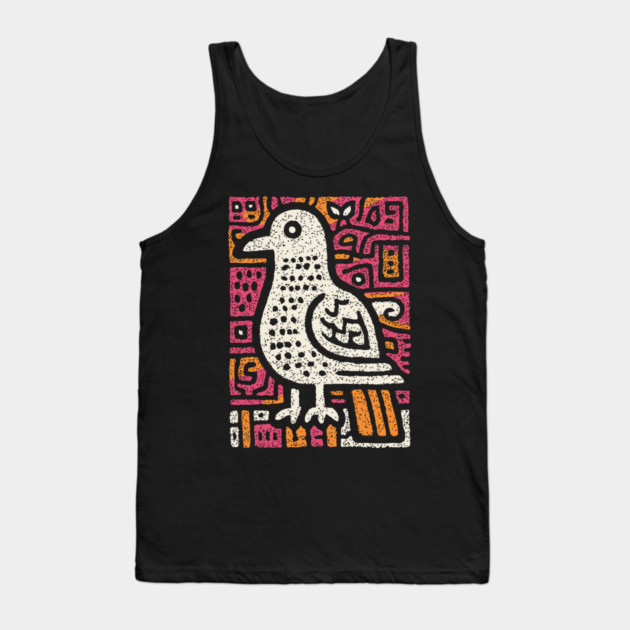 Peace Dove | Abstract Folk Art Bird Tank Top by TuncGK