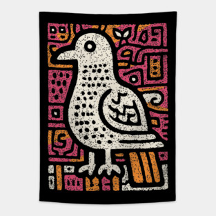 Peace Dove | Abstract Folk Art Bird Tapestry