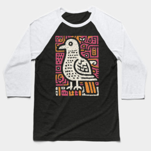 Peace Dove | Abstract Folk Art Bird Baseball T-Shirt