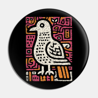 Peace Dove | Abstract Folk Art Bird Pin