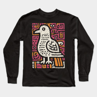 Peace Dove | Abstract Folk Art Bird Long Sleeve T-Shirt