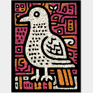 Peace Dove | Abstract Folk Art Bird Posters and Art