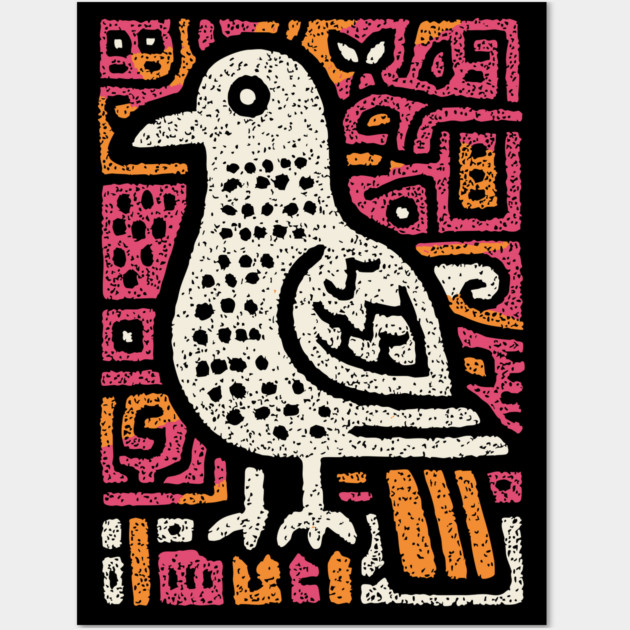Peace Dove | Abstract Folk Art Bird Wall Art by TuncGK